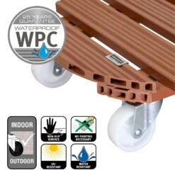 Multi Roller WPC, 150 Kg Tragkraft, Ca. 39 X 39 X 11 Cm -LECHUZA Verkaufs-Shop 0920600467 multi roller wpc terracotta 5 116651