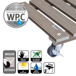 Multi Roller WPC, Tragkraft 80 Kg, Ca. 7 X 29 X 29 Cm -LECHUZA Verkaufs-Shop 0920600506 multi roller wpc taupe 5 116687