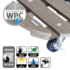 Multi Roller WPC, Tragkraft 100 Kg, Taupe, Ca. 7 X 29 X 29 Cm -LECHUZA Verkaufs-Shop 0920600507 multi roller wpc taupe 5 116693