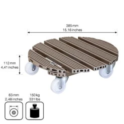 Multi Roller WPC, Tragkraft 150 Kg, Taupe, Ca. 11 X 39 X 39 Cm -LECHUZA Verkaufs-Shop 0920600508 multi roller wpc taupe 4 116700