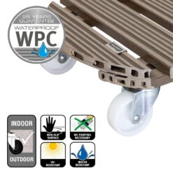 Multi Roller WPC, Tragkraft 150 Kg, Taupe, Ca. 11 X 39 X 39 Cm -LECHUZA Verkaufs-Shop 0920600508 multi roller wpc taupe 5 116699