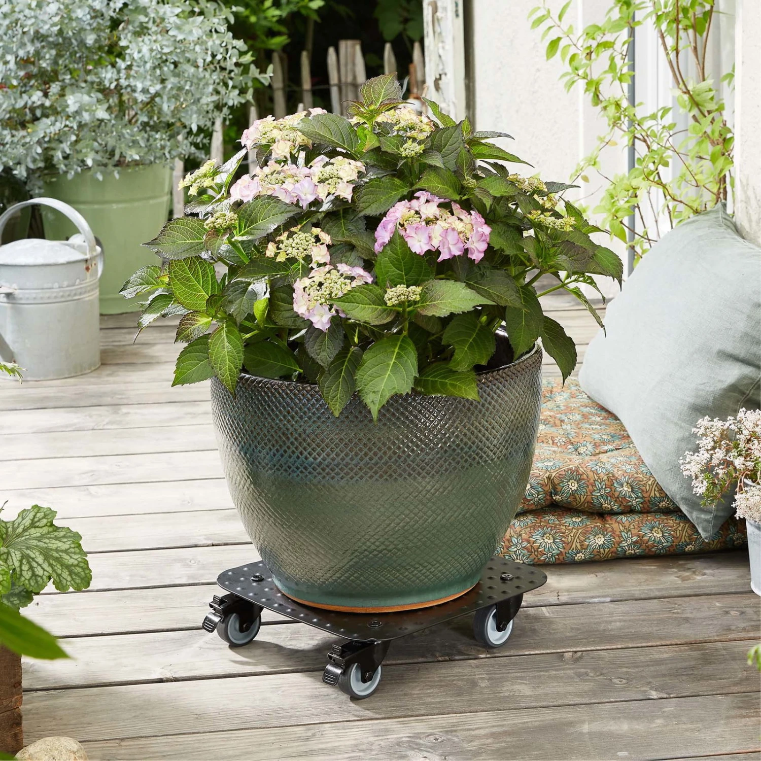 Pflanzenroller 'Alaska', Tragkraft 150 Kg, Anthrazit, Alu, 7 X 29 X 29 Cm 2 Pflanzenroller 'Alaska', Tragkraft 150 Kg, Anthrazit, Alu, 7 X 29 X 29 Cm – Bild 2