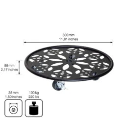Pflanzenroller GH0936/0937, Tragkraft 100 Kg, Schwarz, Ø 30 Cm -LECHUZA Verkaufs-Shop 0920600520 pflanzenroller 4 116742