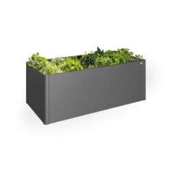 LECHUZA Verkaufs-Shop -LECHUZA Verkaufs-Shop 0980250079 65015 Hochbeet2x1 dunkelgrau Schatten mitPflanzen 122597