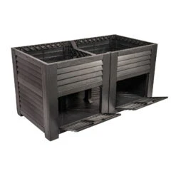 Maxi-Hochbeet Mit 2 Fächern, Anthrazit, Polypropylen, L150 X B76 X H78 Cm -LECHUZA Verkaufs-Shop 0980250147 Maxi Hochbeet mit 2 Staufaechern anthrazit 1 88866