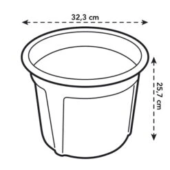 Elho Kartoffeltopf Green Basics Living Black, Ø 32,3 Cm, Höhe 25,7 Cm, Erdvol. 13 L -LECHUZA Verkaufs-Shop 12 gb potato pot 33 living black 8711904315597 110980