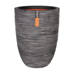 Pflanzvase Rib Bella, Anthrazit, Ø 36 X H 47 Cm