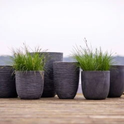 Pflanzgefäß 'Smooth', Grau, Ø 35 X H 34 Cm -LECHUZA Verkaufs-Shop 3210104122 3210104123 3210104124 3210104125 pflanzgefaess rib smooth 116915 1