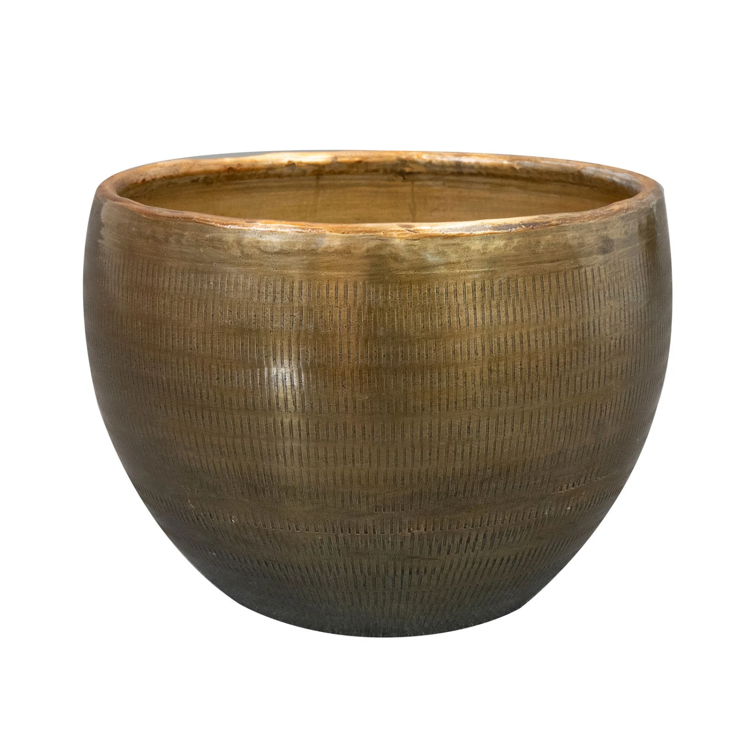 Pflanzgefäß 'Rowen', Gold, Ø 19 X H 13 Cm 2 Pflanzgefäß 'Rowen', Gold, Ø 19 X H 13 Cm – Bild 2