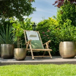 Pflanzgefäß 'Rowen', Gold, Ø 38 X H 30 Cm -LECHUZA Verkaufs-Shop 3210801621 3210801622 3210801623 Pflanzgefaess Rowen gold 3 114984