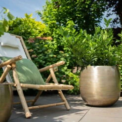 Pflanzgefäß 'Rowen', Gold, Ø 38 X H 30 Cm -LECHUZA Verkaufs-Shop 3210801621 3210801623 Pflanzgefaess Rowen gold 1 114985