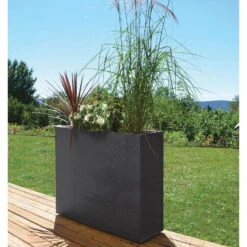 Pflanzkasten Graphit Crunch High, Anthrazit, Wasserdicht, Doppelwandig -LECHUZA Verkaufs-Shop 3230101031 Pflanzkasten Graphit Crunch High anthrazit L99 5xB29 5xH78 5cm 63l 3 59181