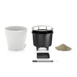 LECHUZA Classico Premium 43 LS, Weiß Hochglanz, All-in-One-Set, Ø 43 Cm, H:40 Cm -LECHUZA Verkaufs-Shop 3325100232 Classico Premium 43LS wei All in OneSet D43xH40cm RGB 2 7764 1